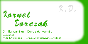 kornel dorcsak business card