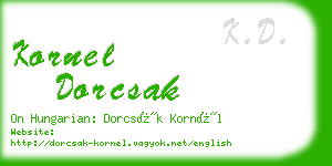 kornel dorcsak business card